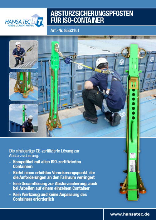 Absturzsicherungspfosten ISO Container Hansa Tec