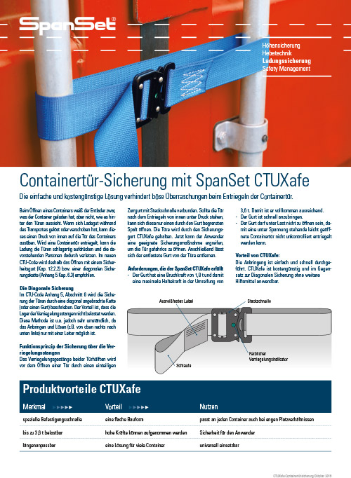 Containersicherung CTUXafe Hansa Tec SpanSet